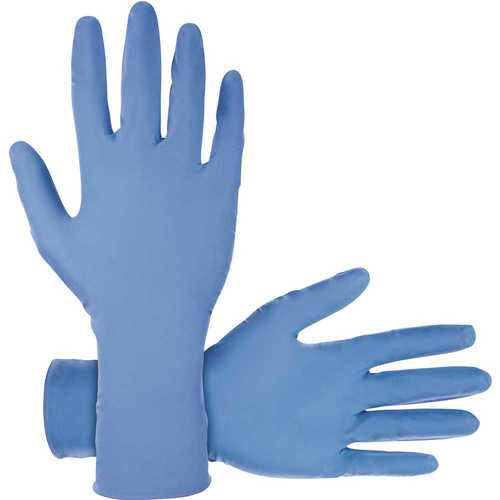 SAS 6608-40 Safety Derma-Max Disposable Powder-Free Nitrile Gloves, Large, Blue, 8 Mil - pack of 50