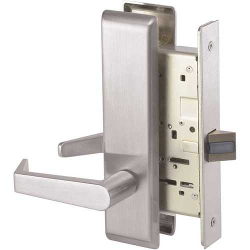 Grade 1 Satin Chrome Escutcheon Plate Passage Mortise Handleset