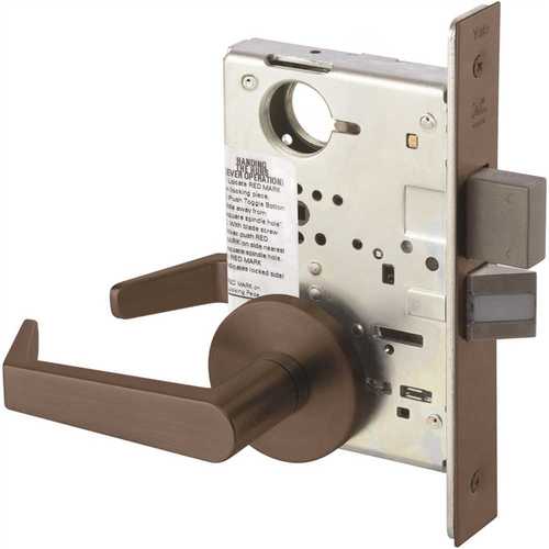 Dark Satin Bronze Rose Only, Dormitory or Exit with Deadbolt Mortise Handleset