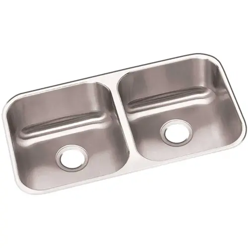 Dayton Undermount Stainless Steel 32 in. 50/50 Double Bowl Kitchen Sink