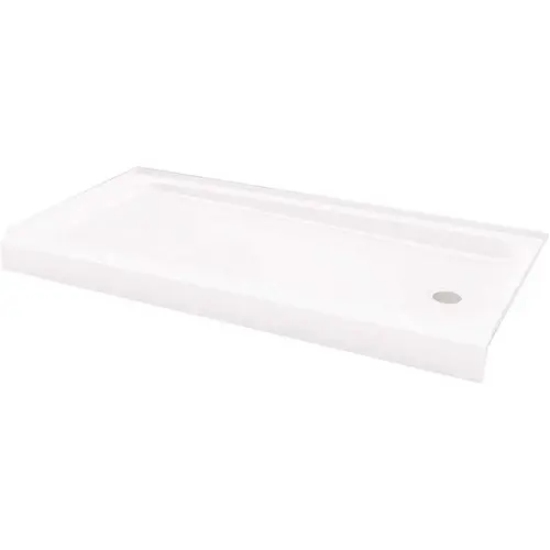 Bootz 010-1001-00 Shower Base, 60 in L, 30 in W, 5 in H, Steel, White, Alcove Installation
