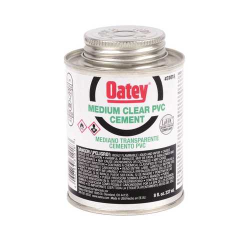 Oatey 31018 CEMENT PVC CLEAR MEDIUM 8OZ