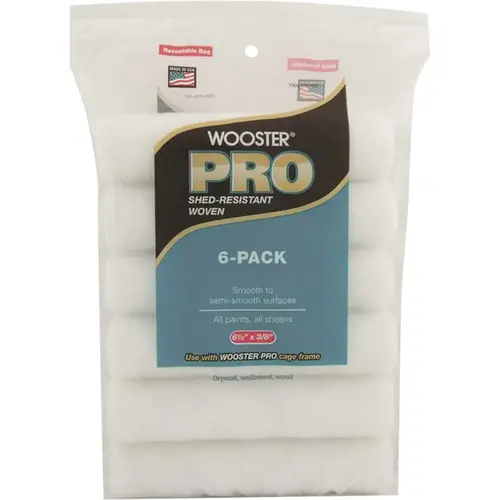 Wooster Brush 0HR9930064 6-1/2 in. x 3/8 in. High-Density Woven Cage Frame Roller - pack of 6