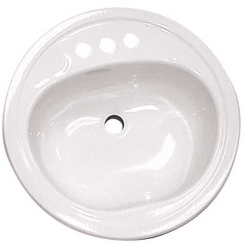 Bootz Industries 021-2445-06 20 in. x 17 in. Bathroom Sink Enameled Steel Drop-in Oval in Bone