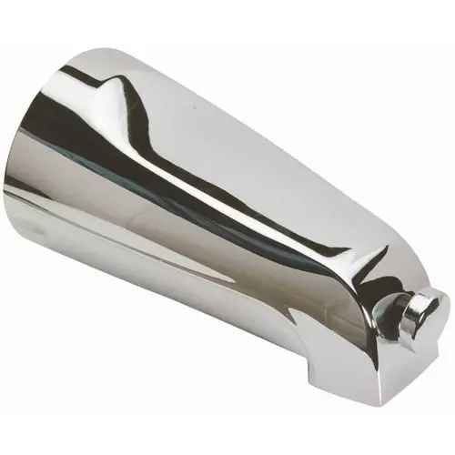 5-1/8 in. Mixet Bathtub Spout with Front Diverter and Top Shower Adapter in Chrome, Slip-On