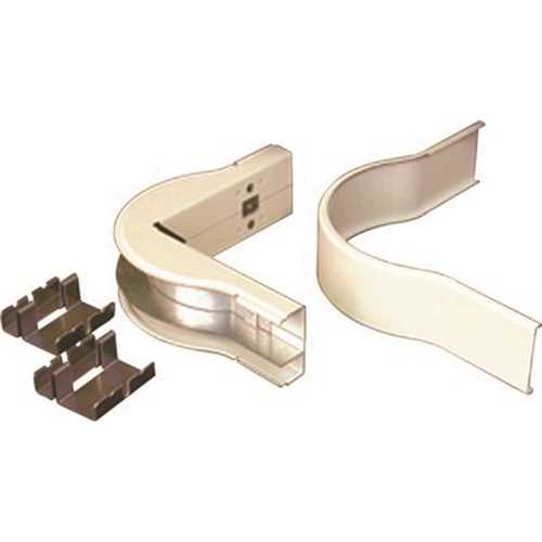 Legrand V2418DFO 5 in. Dual-Channel Steel Divided Radiused External Elbow Fitting, Ivory