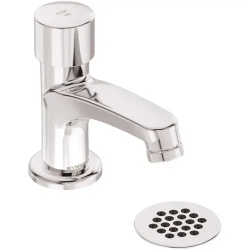 SCOT Single Hole Single-Handle Metering Bathroom Faucet with Grid Drain in Chrome