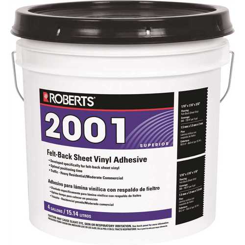 Roberts 2001-4 4 Gal. Superior Grade Felt-Back Sheet Vinyl Glue Adhesive