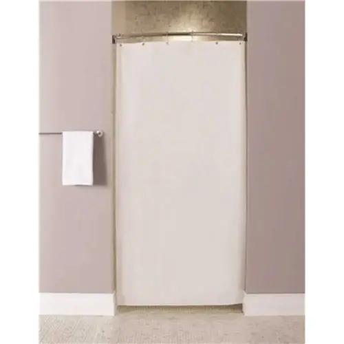 FOCUS HBG10GA013672 Stall Size 36 in. x 72 in. White 10-Gauge Vinyl Shower Curtain