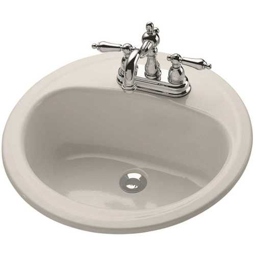 Laurel Round Drop-In Bathroom Sink in Bone
