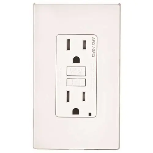 Leviton AGTR1-W 15 Amp 125-Volt Duplex Self-Test SmartlockPro Tamper Resistant AFCI/GFCI Dual Function Outlet, White
