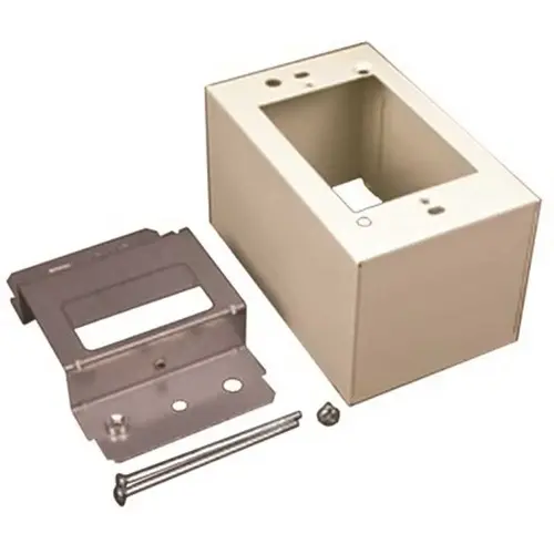 1-Gang Dual-Channel Steel Device Box Fitting, Ivory