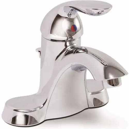 Waterfront Single Hole Single Handle Bathroom Faucet with Pop-Up Assembly in Chrome