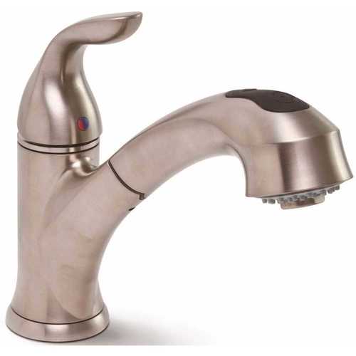 Waterfront Single-Handle Pull-Out Sprayer Kitchen Faucet in Brushed Nickel