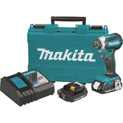 18-Volt LXT Lithium-Ion Compact Brushless 1/4 in. Cordless Impact Driver Kit with (2) Batteries 2.0Ah Charger Case Teal