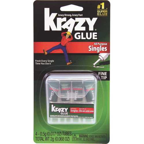 Elmer's EPIKG58248SN Krazy Glue Single-Use Tubes with Storage Case - pack of 4