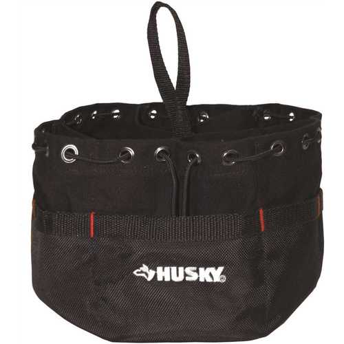 Husky HD00123 10 in. 19-Compartment Black Canvas Small Parts Organizer Tool Pouch