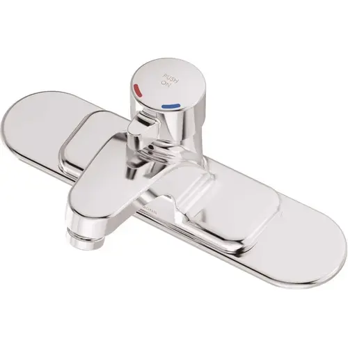 Symmons SLC-6000-DP Scot 4 in. Centerset Single-Handle Metering Bathroom Faucet with 8 in. Deck Plate in Chrome