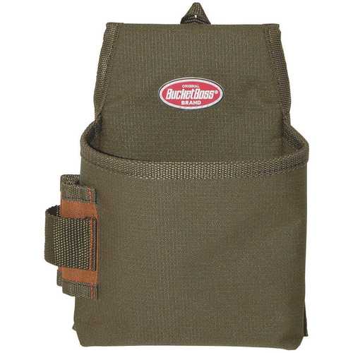 Bucket Boss 54160 6.5 in. 1-Pocket Fastener Pouch with Flap Fit