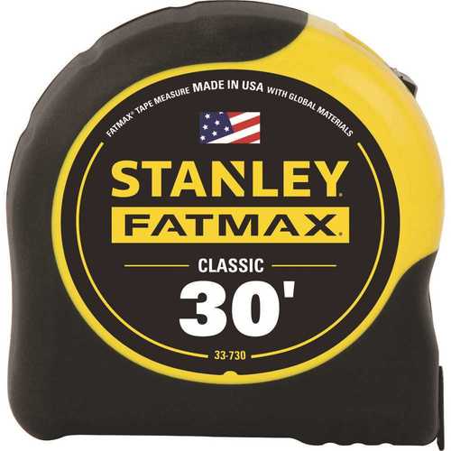 Stanley 33-730X-XCP4 FATMAX 30 ft. x 1-1/4 in. Tape Measure Black, Yellow  - pack of 4