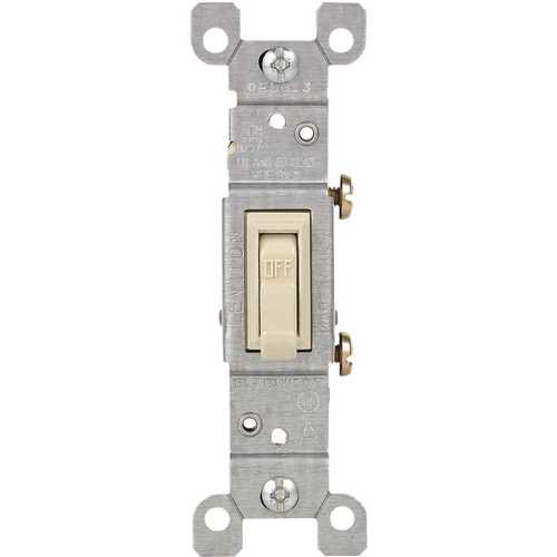 Leviton R56-01451-02T 15 Amp Single-Pole Toggle Light Switch, Light Almond