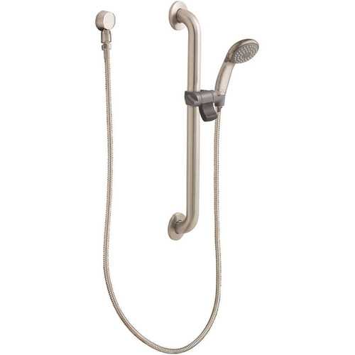 Commercial 24 in. Slide Bar with Handheld Shower And Metal Hose, 1-1/2 in. X 24 in., 1.5 GPM in Brushed Nickel