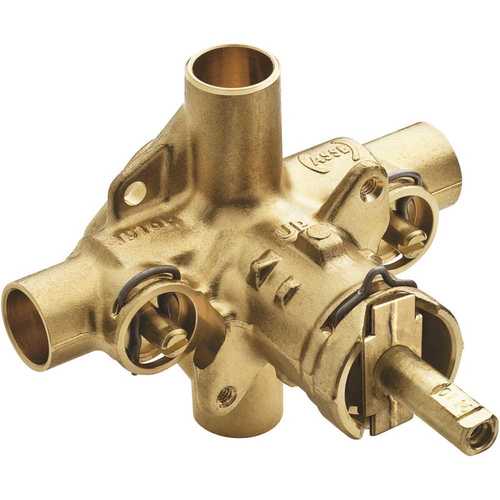 1/2 in. CC Connections Commercial Posi-Temp Rough-In Shower Valve with Integral Stops Brass