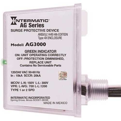 Intermatic AG3000 AG Series 120/240 VAC 4X Enclosure Type 1 or Type 2 SPD Whole House Surge Protective Device