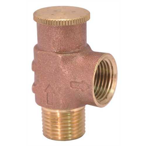 Proplus LE 34LF 1/2 in. 75 lbs. Lead-Free Heavy-Duty Pressure Relief Valve Spring Load Brass