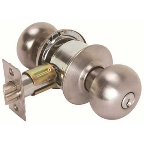 US26D 2-3/4 in. Store Room Keyed Door Knob Lock Satin Chrome