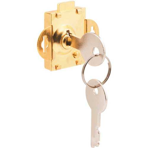 1/4 in. Throw Mail Box Lock, Steel, Brass Plated