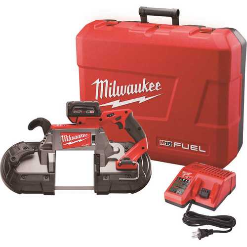 Milwaukee 2729-21 M18 FUEL 18-Volt Lithium-Ion Brushless Cordless Deep Cut Band Saw with One 5.0 Ah Battery, Charger, Hard Case