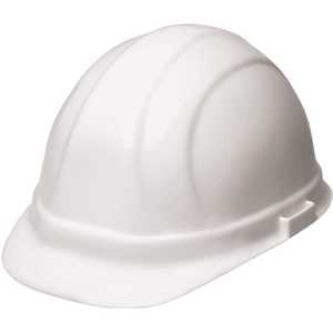 ERB INDUSTRIES, INC. 19131 Omega II 6-Point Nylon Suspension Slide-Lock White Cap Hard Hat