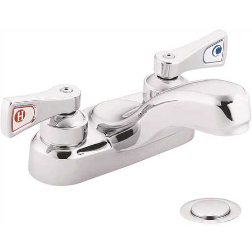 M-Dura Commercial 4 in. Centerset 2-Handle Vandal-Resistant Bathroom Faucet with Drain in Chrome