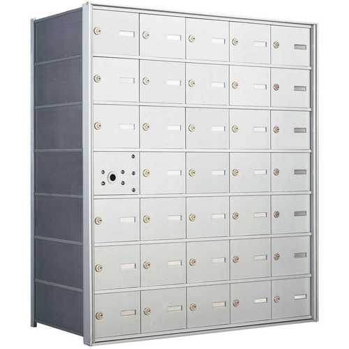 1400 Series 34-Compartment Recess-Mount Front Loading Horizontal Mailbox Anodized Aluminum