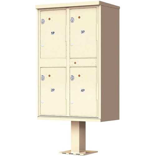 1590 Series 4-Parcel Lockers on Pedestal Valiant Outdoor Parcel Locker Sandstone Pebble