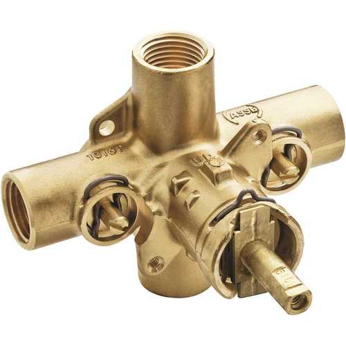 1/2 in. IPS Connections Commercial Posi-Temp Rough-In Shower Valve with Integral Stops Brass