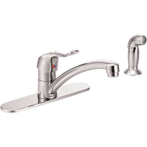 Moen 8707 M-Dura Commercial Single-Handle Standard Kitchen Faucet with Side Sprayer in Chrome