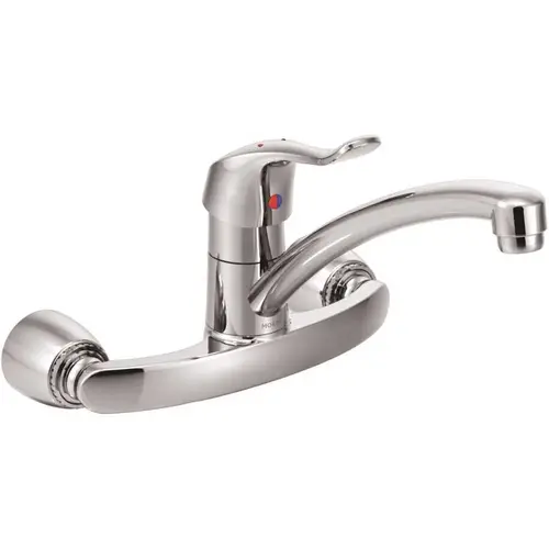 Single-Handle Wall-Mount Kitchen Faucet with 9 in. Spout in Chrome