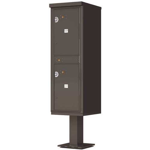 1590 Series 2-Parcel Lockers on Pedestal Valiant Outdoor Parcel Locker