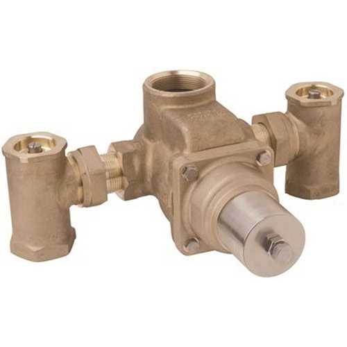 Symmons 7-1000 1-1/2 in. x 2 in. Tempcontrol Thermostatic Mixing Valve, Rough Brass