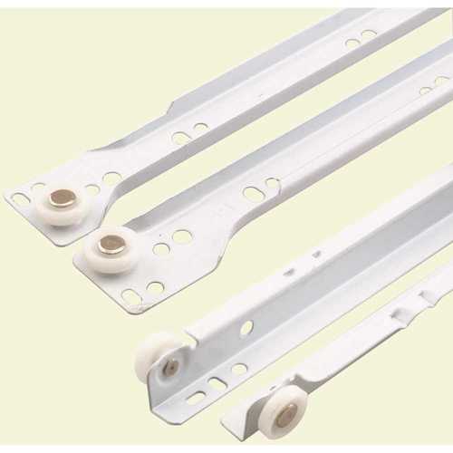 18 in. Self Closing Drawer Slides White