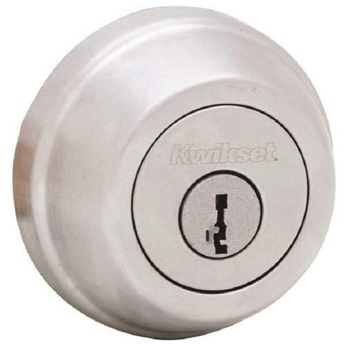 598 Series Satin Chrome Single-Cylinder Gatelatch Deadbolt Featuring SmartKey Security