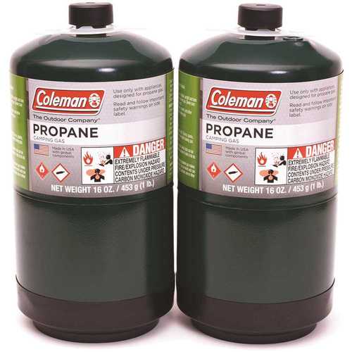 Coleman Cable 310805 Coleman 1 lb. Coleman Propane Gas Cylinder Black - pack of 2