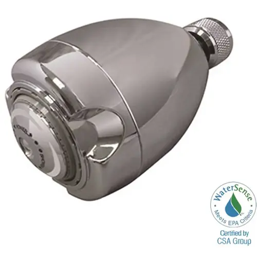 Niagara Conservation Earth Massage Fixed Showerhead – 1.5 GPM, 3-Spray, White, With Pressure Compensating Tech
