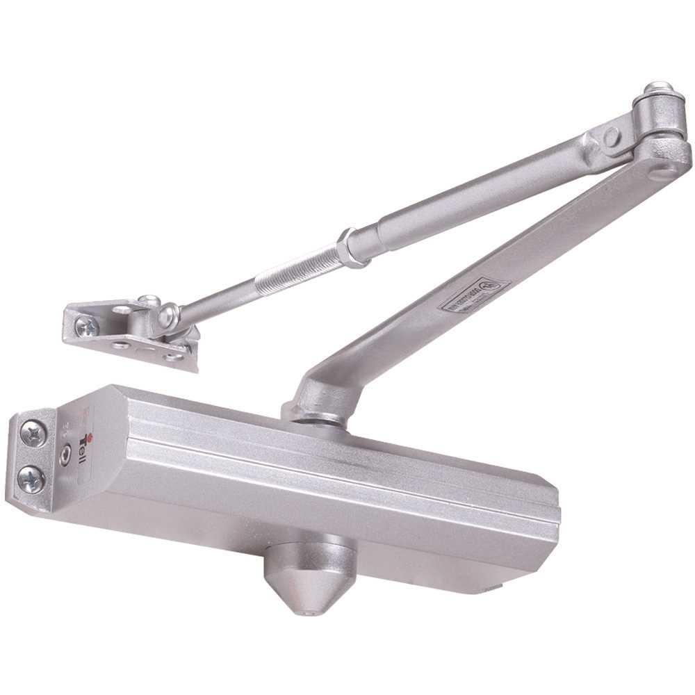 Tell Manufacturing 12641 PA AL 12641 BC PA AL Grade 1 Adjustable Door Closer - Satin Aluminum