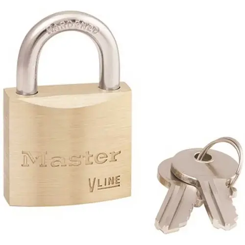 1-1/8 in. W Masterlock Brass Padlock Keyed Alike