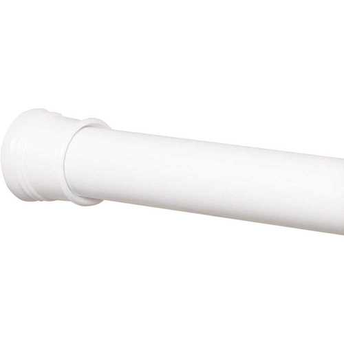 52 in. to 86 in. Adjustable Tension Shower Rod in White