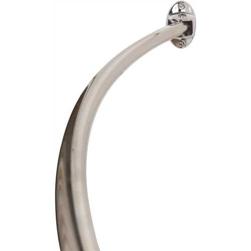 60 in. Never Rust Permanent Mount Curved Shower Rod in Chrome - pack of 6