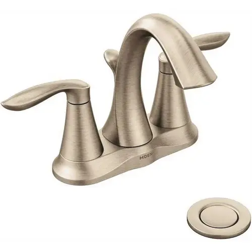 Eva 4 in. Centerset 2-Handle High-Arc Bathroom Faucet in Brushed Nickel